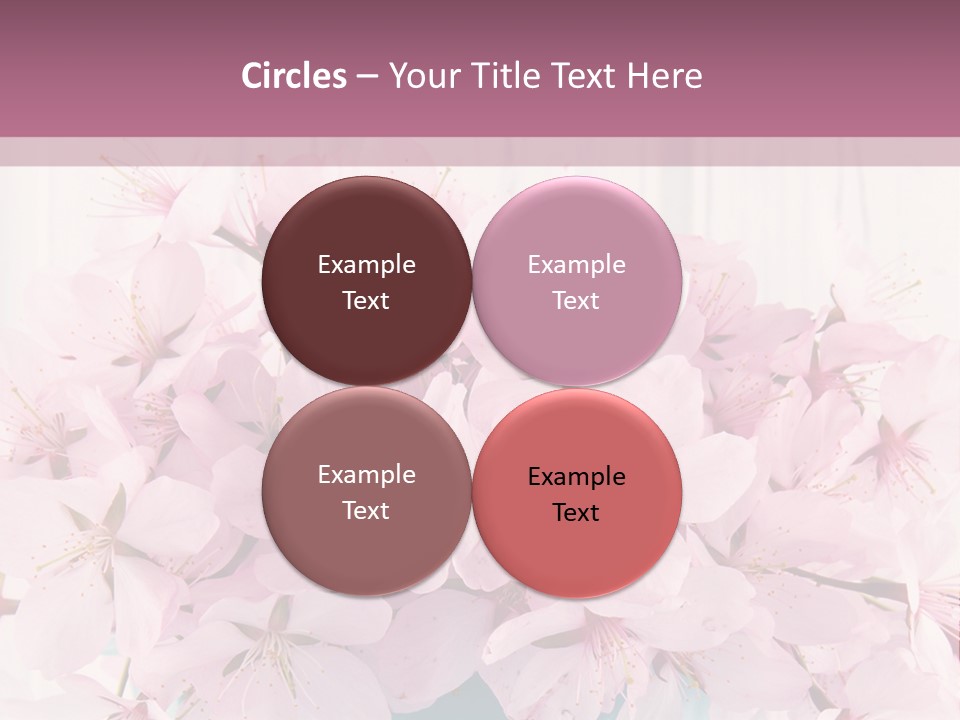 A Bouquet Of Pink Flowers On A Wooden Table PowerPoint Template