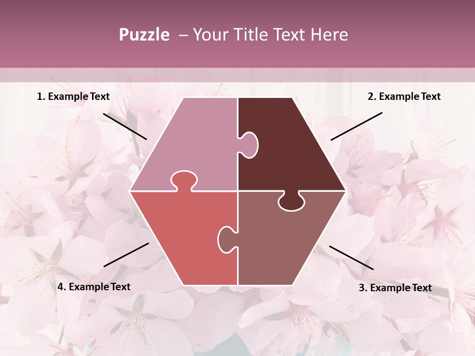 A Bouquet Of Pink Flowers On A Wooden Table PowerPoint Template