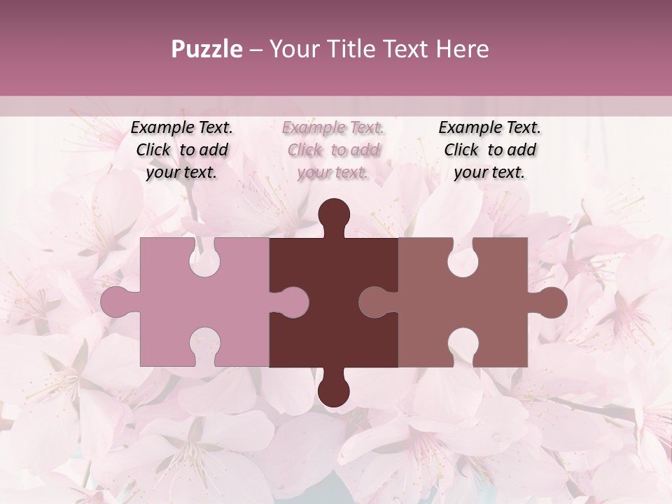A Bouquet Of Pink Flowers On A Wooden Table PowerPoint Template