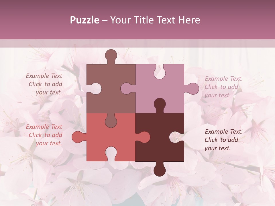 A Bouquet Of Pink Flowers On A Wooden Table PowerPoint Template