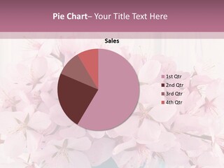 A Bouquet Of Pink Flowers On A Wooden Table PowerPoint Template