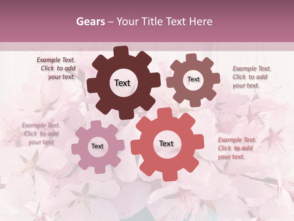 A Bouquet Of Pink Flowers On A Wooden Table PowerPoint Template