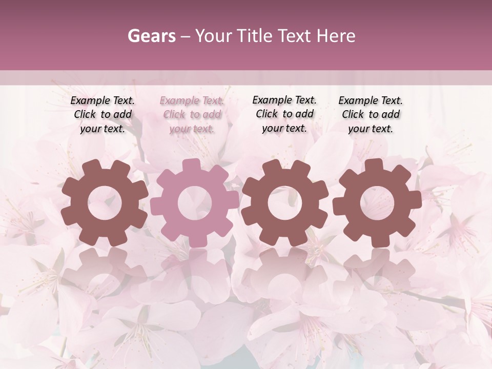 A Bouquet Of Pink Flowers On A Wooden Table PowerPoint Template