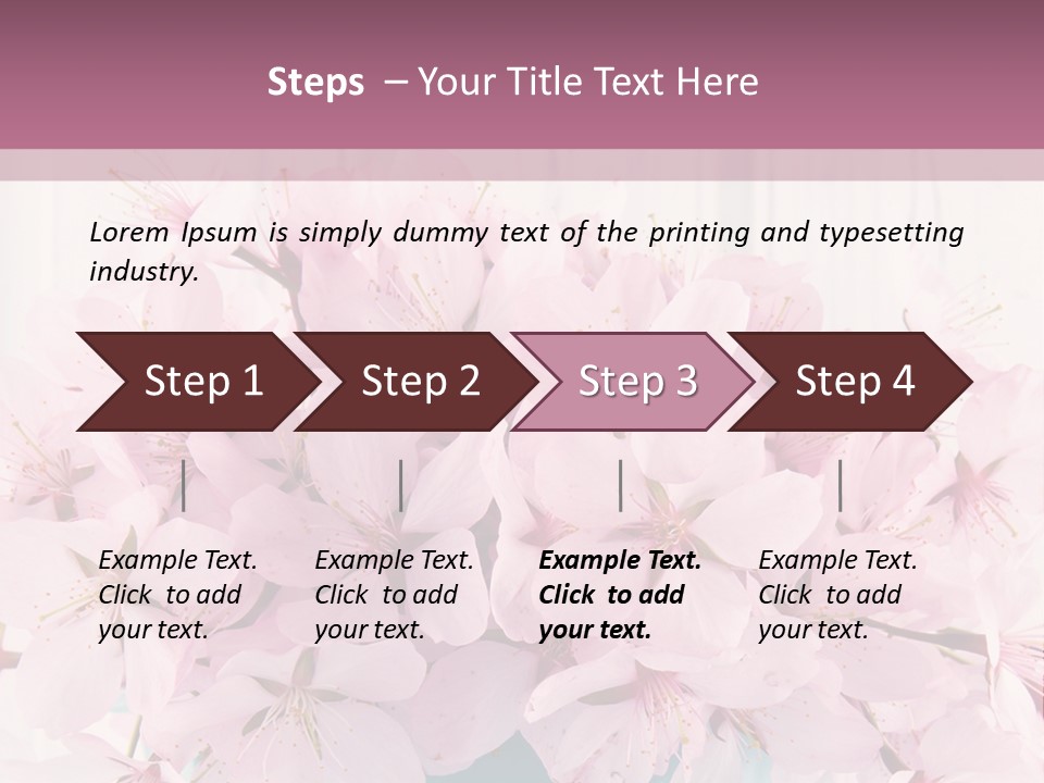 A Bouquet Of Pink Flowers On A Wooden Table PowerPoint Template