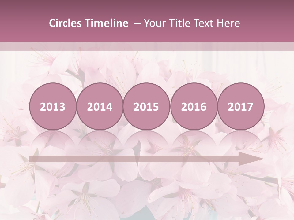 A Bouquet Of Pink Flowers On A Wooden Table PowerPoint Template