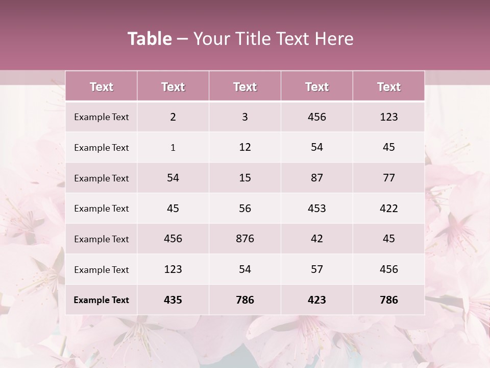 A Bouquet Of Pink Flowers On A Wooden Table PowerPoint Template