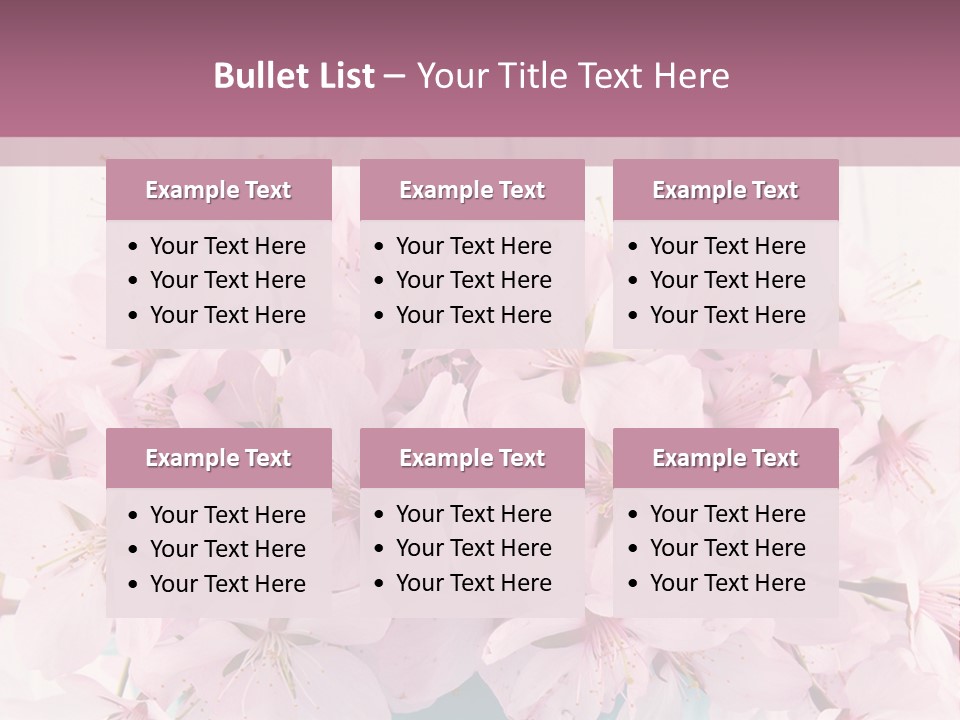 A Bouquet Of Pink Flowers On A Wooden Table PowerPoint Template