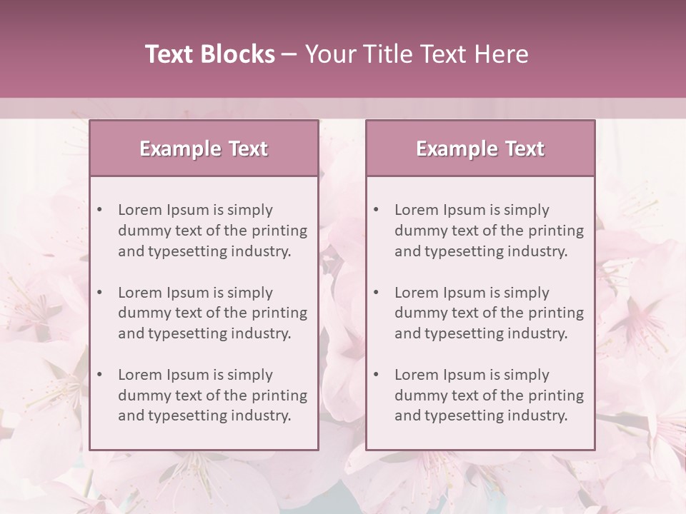 A Bouquet Of Pink Flowers On A Wooden Table PowerPoint Template