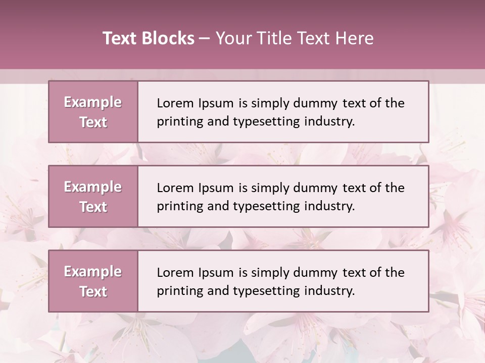 A Bouquet Of Pink Flowers On A Wooden Table PowerPoint Template