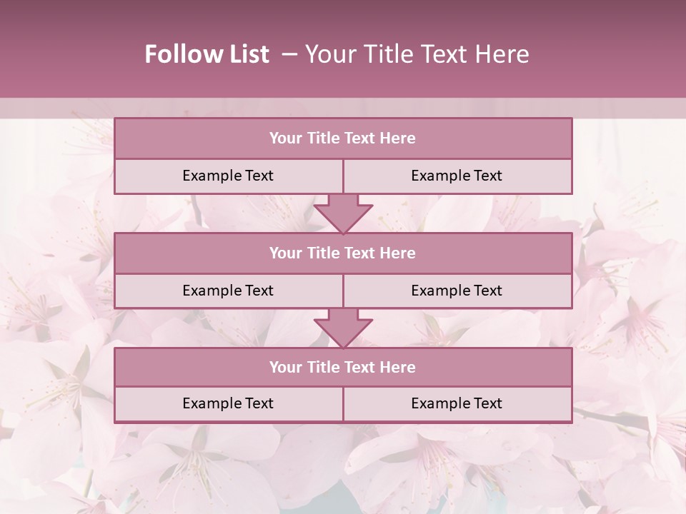 A Bouquet Of Pink Flowers On A Wooden Table PowerPoint Template