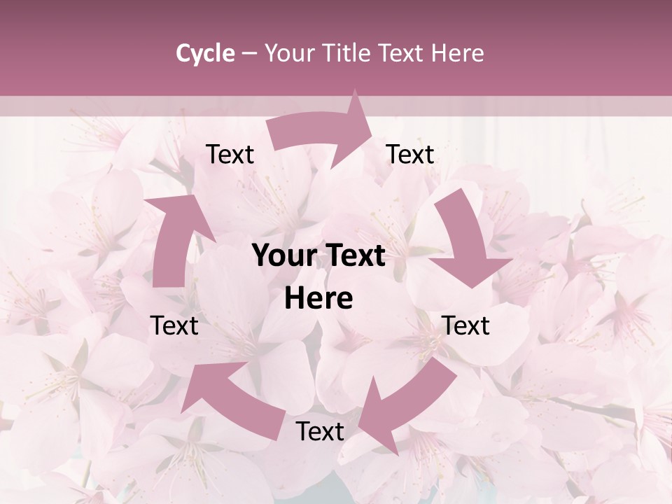 A Bouquet Of Pink Flowers On A Wooden Table PowerPoint Template