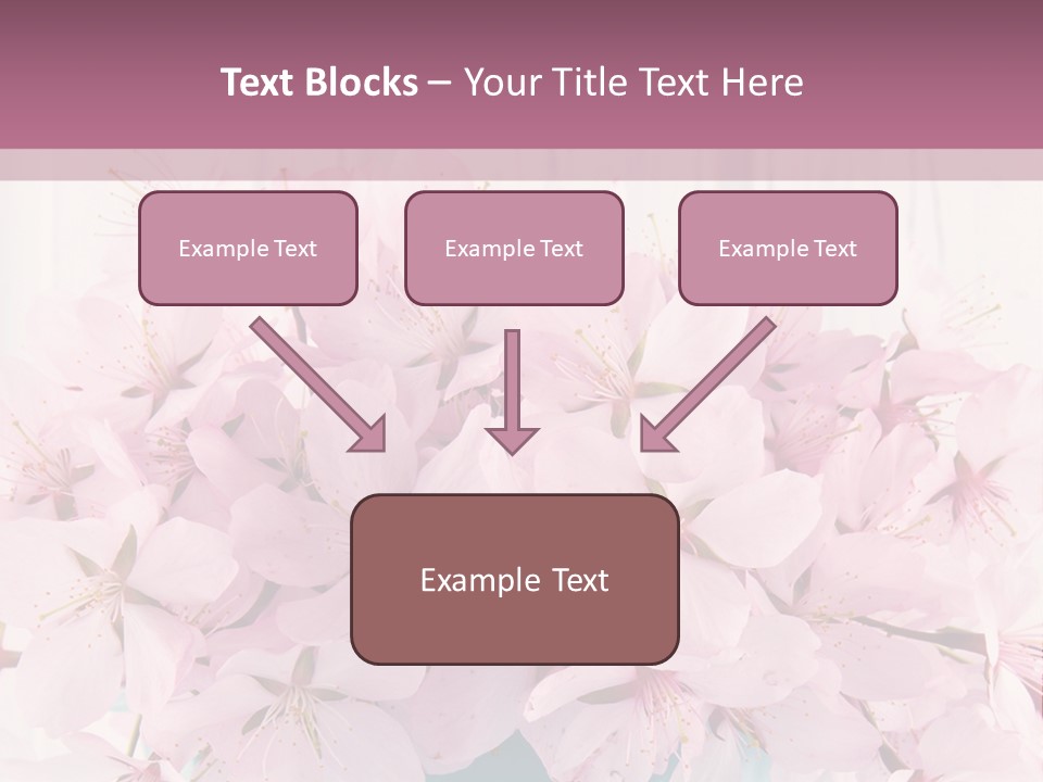 A Bouquet Of Pink Flowers On A Wooden Table PowerPoint Template