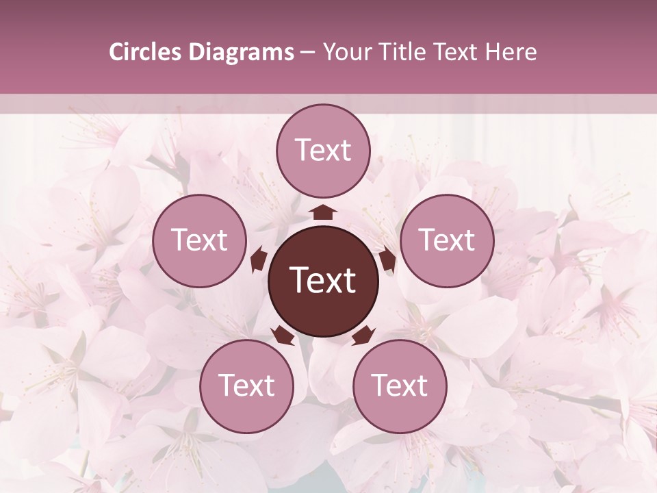 A Bouquet Of Pink Flowers On A Wooden Table PowerPoint Template