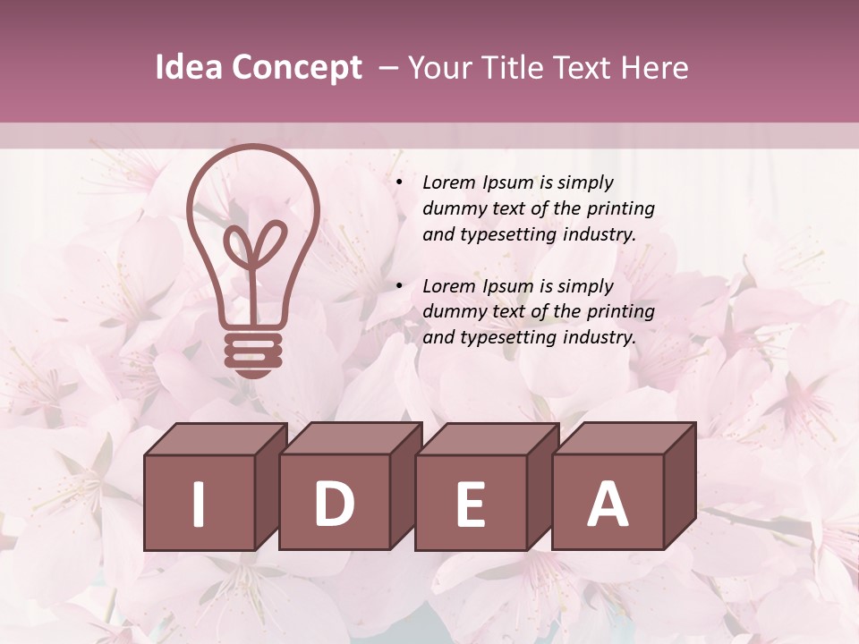 A Bouquet Of Pink Flowers On A Wooden Table PowerPoint Template