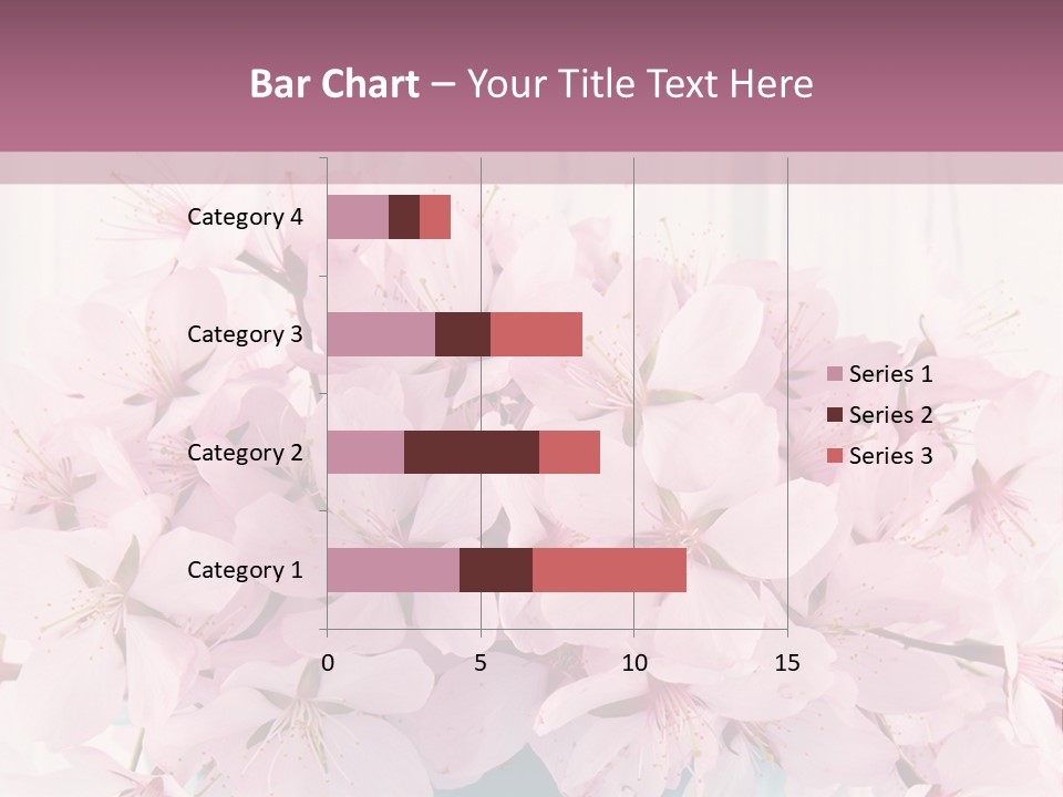 A Bouquet Of Pink Flowers On A Wooden Table PowerPoint Template