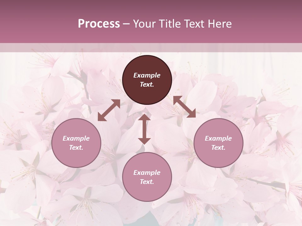 A Bouquet Of Pink Flowers On A Wooden Table PowerPoint Template