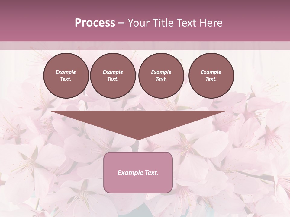 A Bouquet Of Pink Flowers On A Wooden Table PowerPoint Template