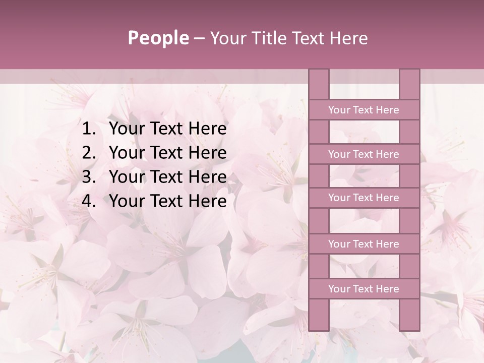 A Bouquet Of Pink Flowers On A Wooden Table PowerPoint Template