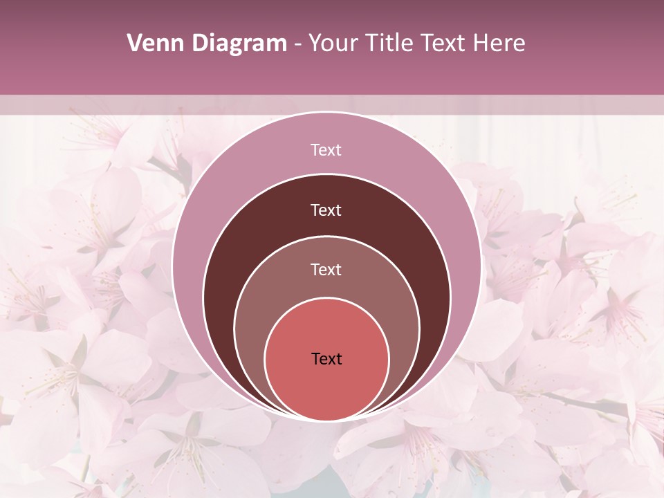 A Bouquet Of Pink Flowers On A Wooden Table PowerPoint Template