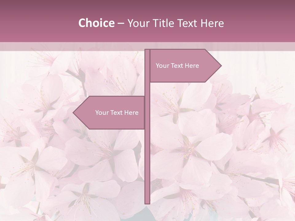 A Bouquet Of Pink Flowers On A Wooden Table PowerPoint Template