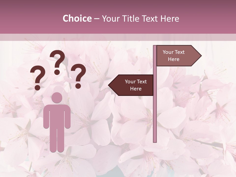 A Bouquet Of Pink Flowers On A Wooden Table PowerPoint Template