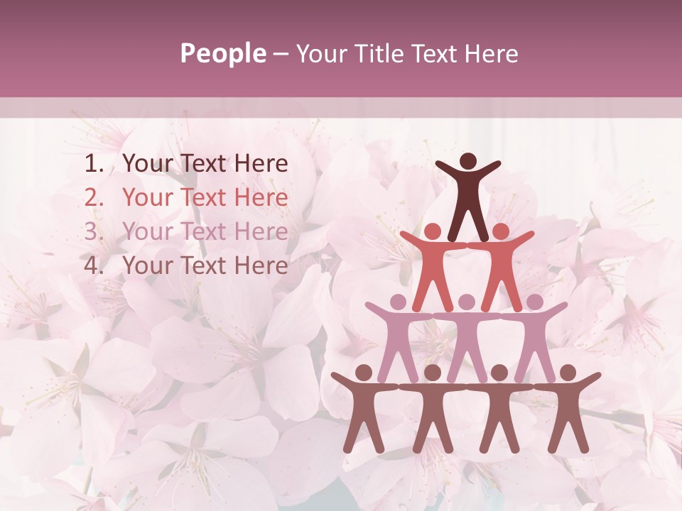 A Bouquet Of Pink Flowers On A Wooden Table PowerPoint Template