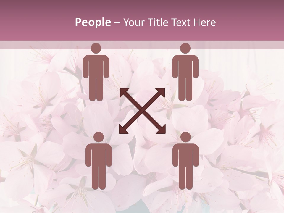 A Bouquet Of Pink Flowers On A Wooden Table PowerPoint Template