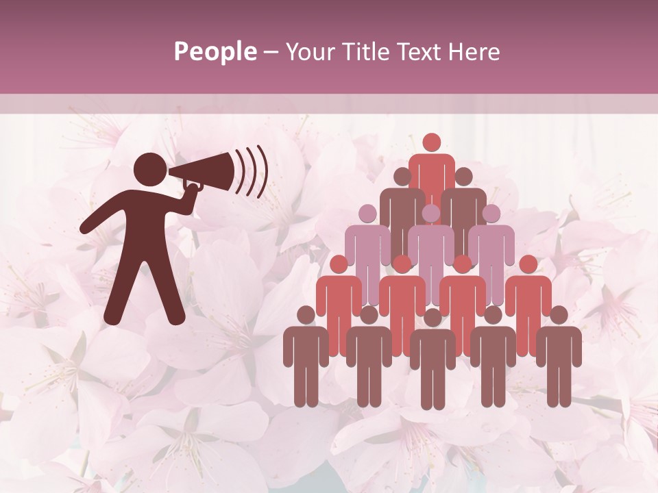 A Bouquet Of Pink Flowers On A Wooden Table PowerPoint Template