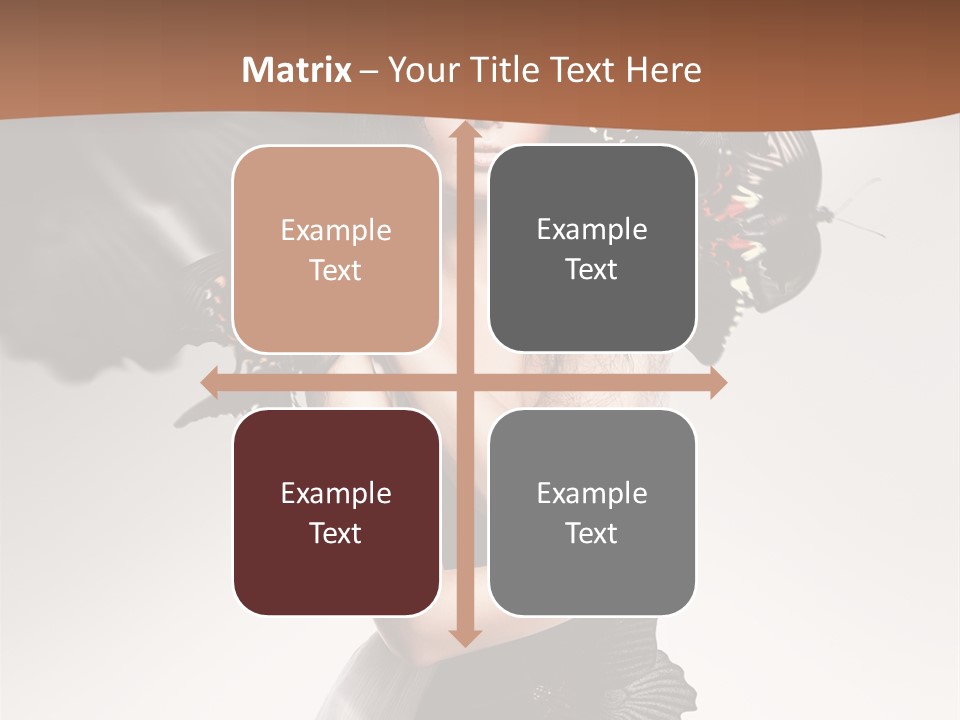 A Woman In A Black Dress With Butterflies On Her Head PowerPoint Template