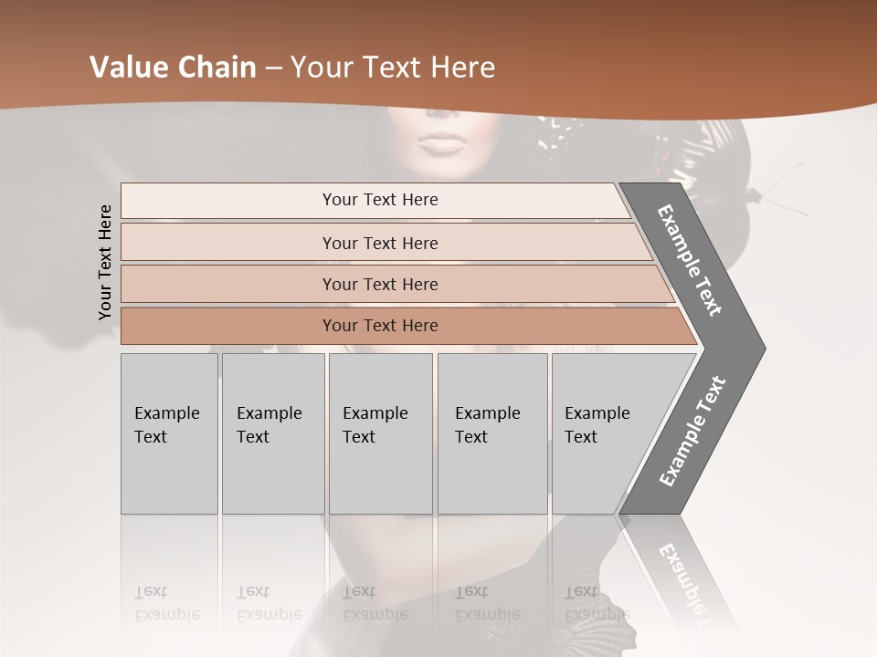 A Woman In A Black Dress With Butterflies On Her Head PowerPoint Template