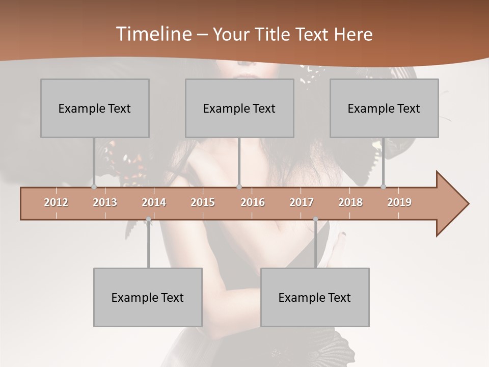 A Woman In A Black Dress With Butterflies On Her Head PowerPoint Template