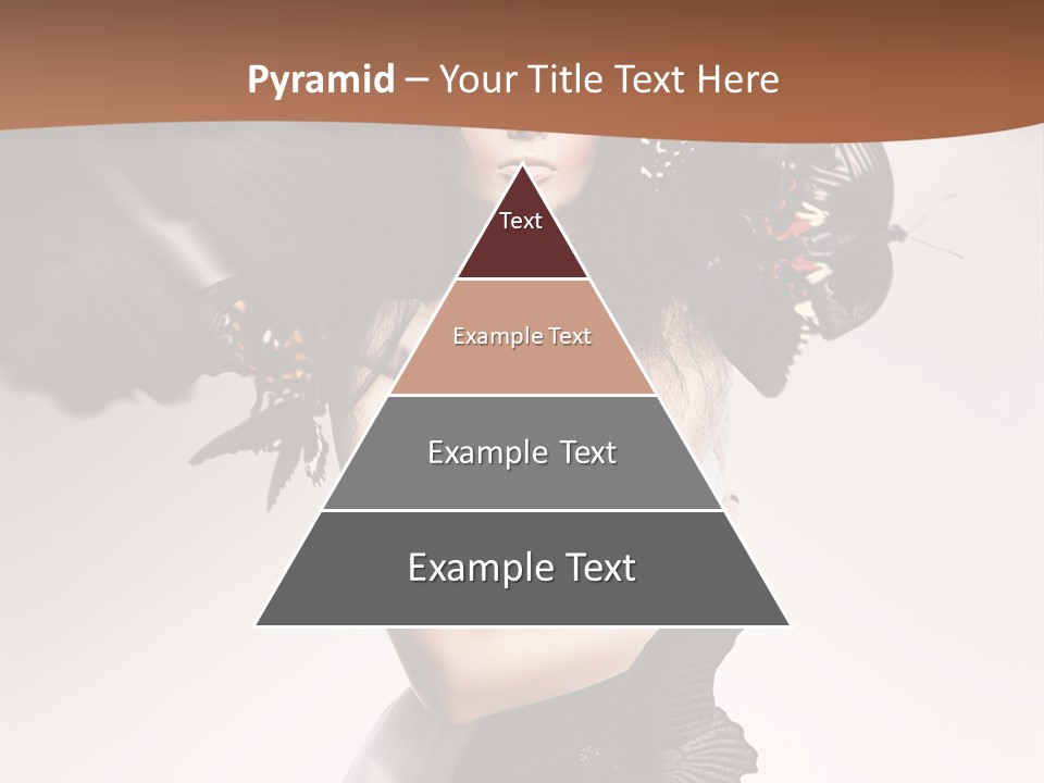 A Woman In A Black Dress With Butterflies On Her Head PowerPoint Template