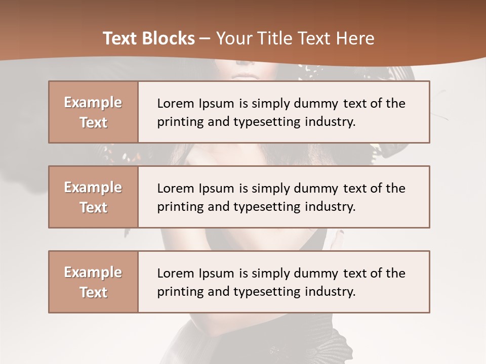 A Woman In A Black Dress With Butterflies On Her Head PowerPoint Template