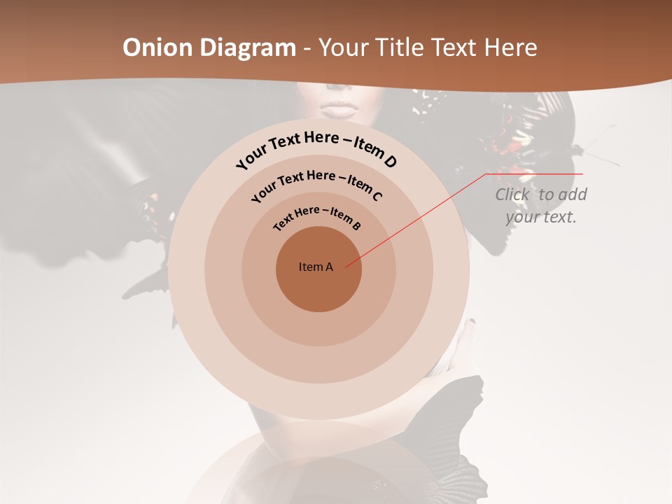 A Woman In A Black Dress With Butterflies On Her Head PowerPoint Template