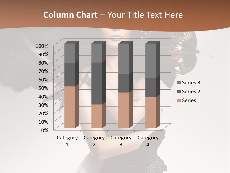 A Woman In A Black Dress With Butterflies On Her Head PowerPoint Template