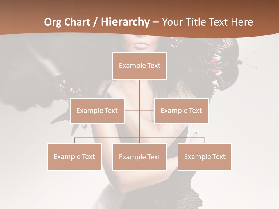 A Woman In A Black Dress With Butterflies On Her Head PowerPoint Template