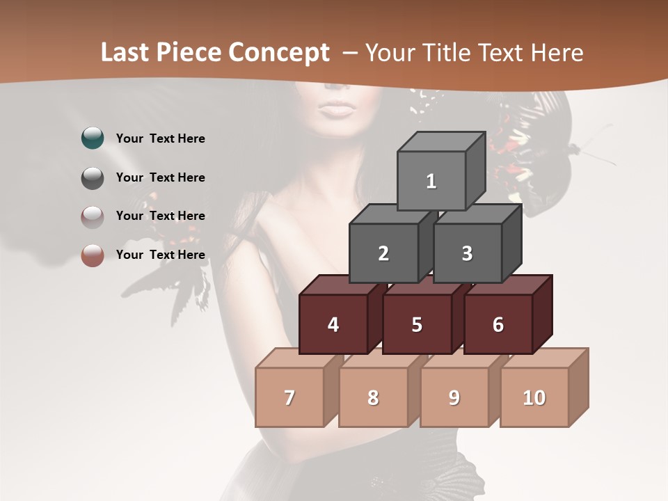 A Woman In A Black Dress With Butterflies On Her Head PowerPoint Template