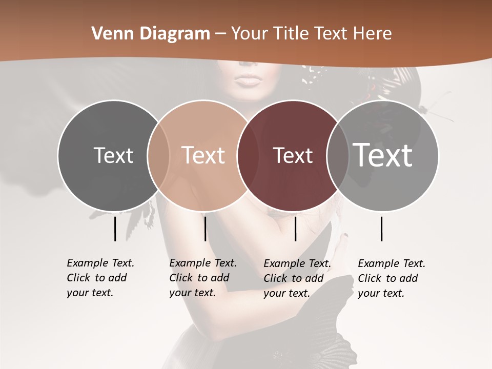 A Woman In A Black Dress With Butterflies On Her Head PowerPoint Template