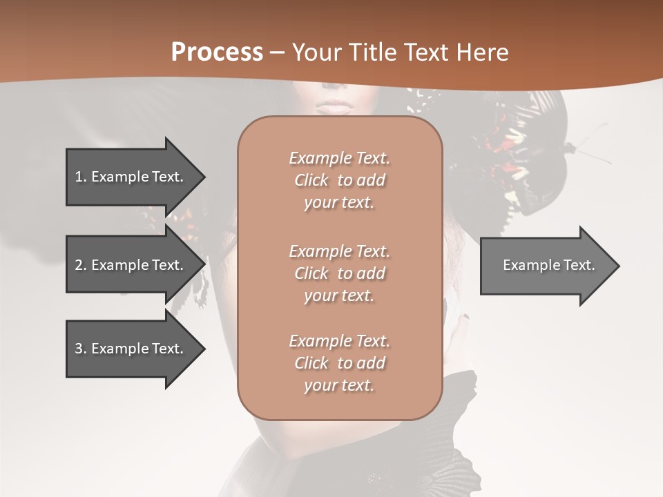 A Woman In A Black Dress With Butterflies On Her Head PowerPoint Template