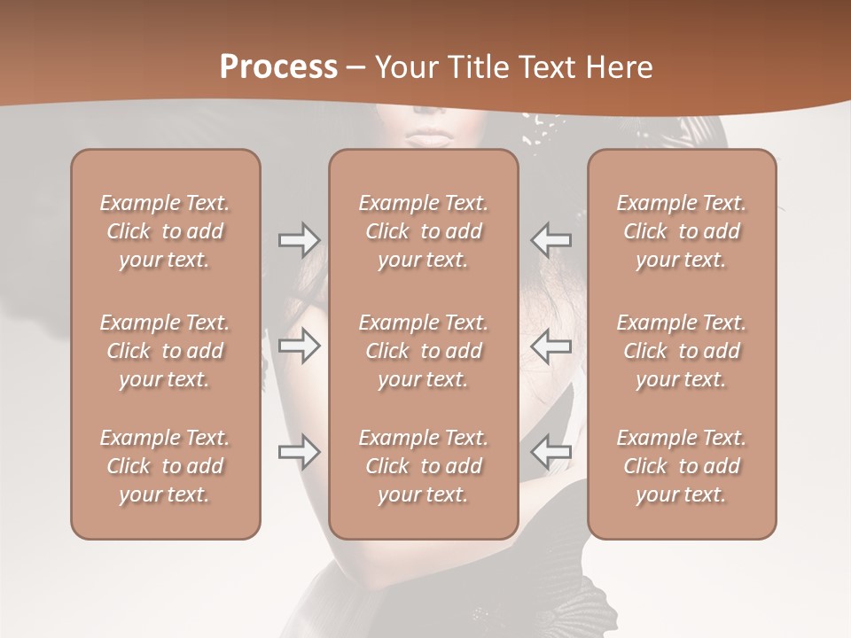 A Woman In A Black Dress With Butterflies On Her Head PowerPoint Template