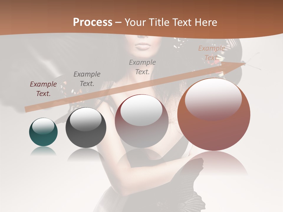 A Woman In A Black Dress With Butterflies On Her Head PowerPoint Template