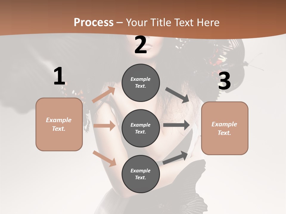 A Woman In A Black Dress With Butterflies On Her Head PowerPoint Template