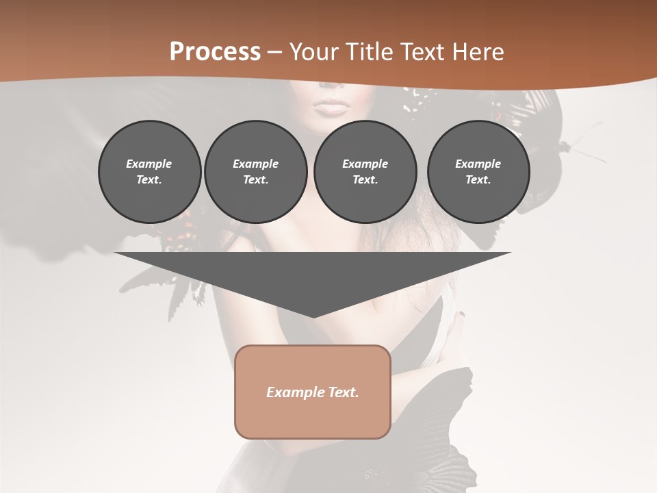 A Woman In A Black Dress With Butterflies On Her Head PowerPoint Template