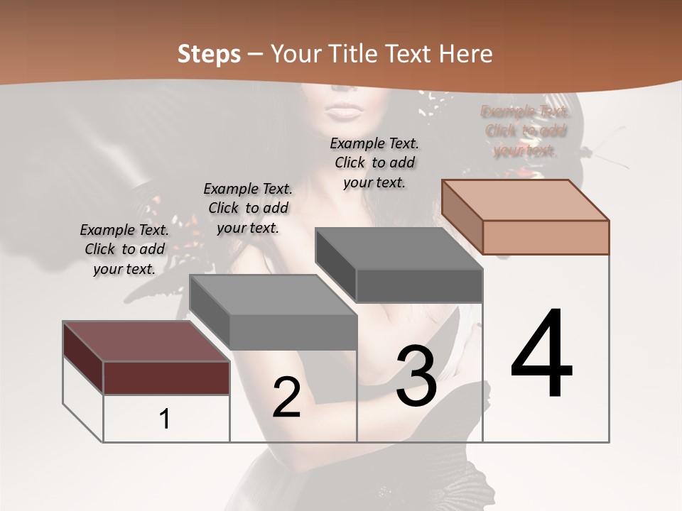 A Woman In A Black Dress With Butterflies On Her Head PowerPoint Template