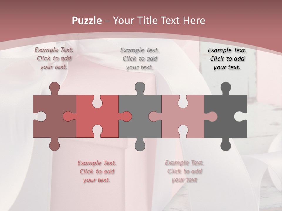 A Pink Present Box With A White Ribbon On It PowerPoint Template