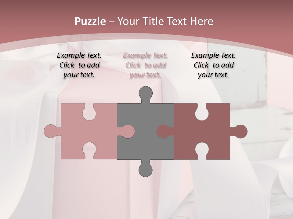 A Pink Present Box With A White Ribbon On It PowerPoint Template
