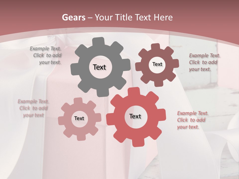 A Pink Present Box With A White Ribbon On It PowerPoint Template