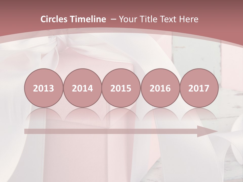 A Pink Present Box With A White Ribbon On It PowerPoint Template