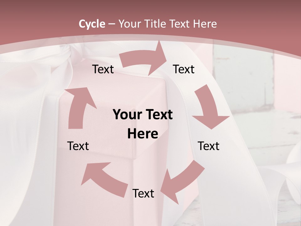 A Pink Present Box With A White Ribbon On It PowerPoint Template