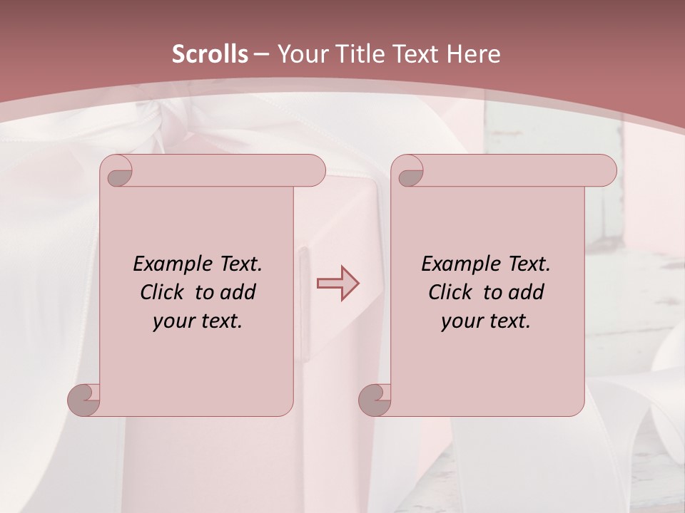 A Pink Present Box With A White Ribbon On It PowerPoint Template